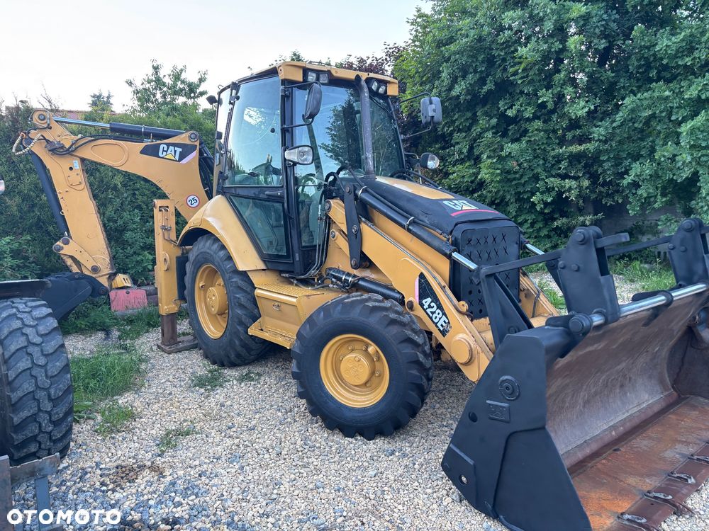 Caterpillar CAT 428E 2008r 4x4 koparko ładowarka teleskop widły rekin - 1
