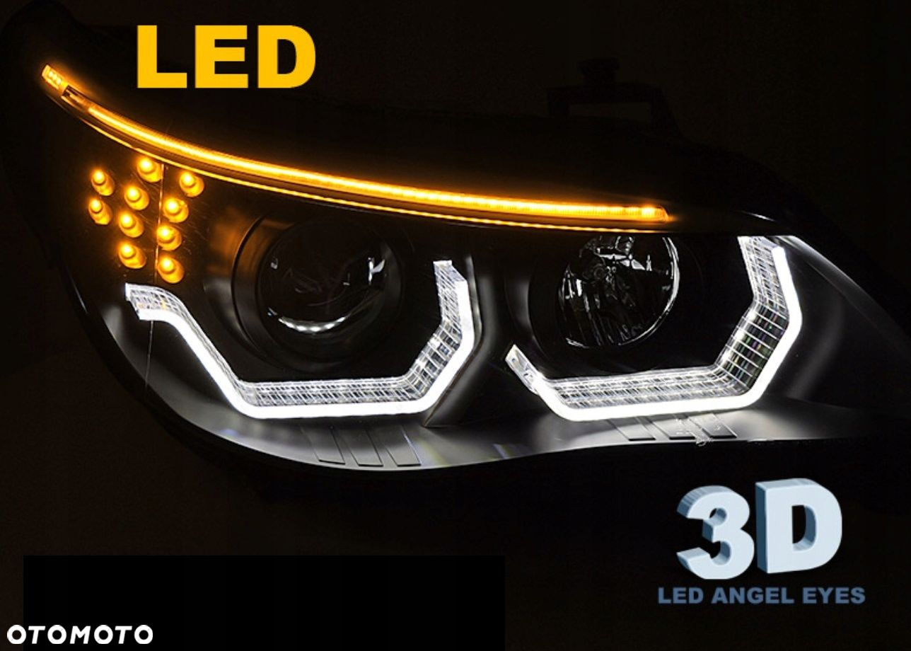 Reflektor Lampa kpl Ringi Angel Eyes Led 3D Neon Tuning Bmw 5 e60 e61 03-07 - 3