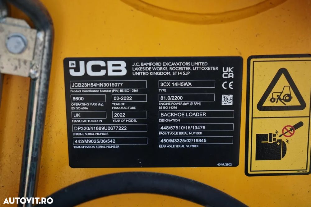 JCB 3CX PLUS / JOYSTICK / AER CONDIȚIONAT / CUPĂ RAPIDĂ / SET CUPĂ / CA NOU / SHOWROOM POLONIA / - 36