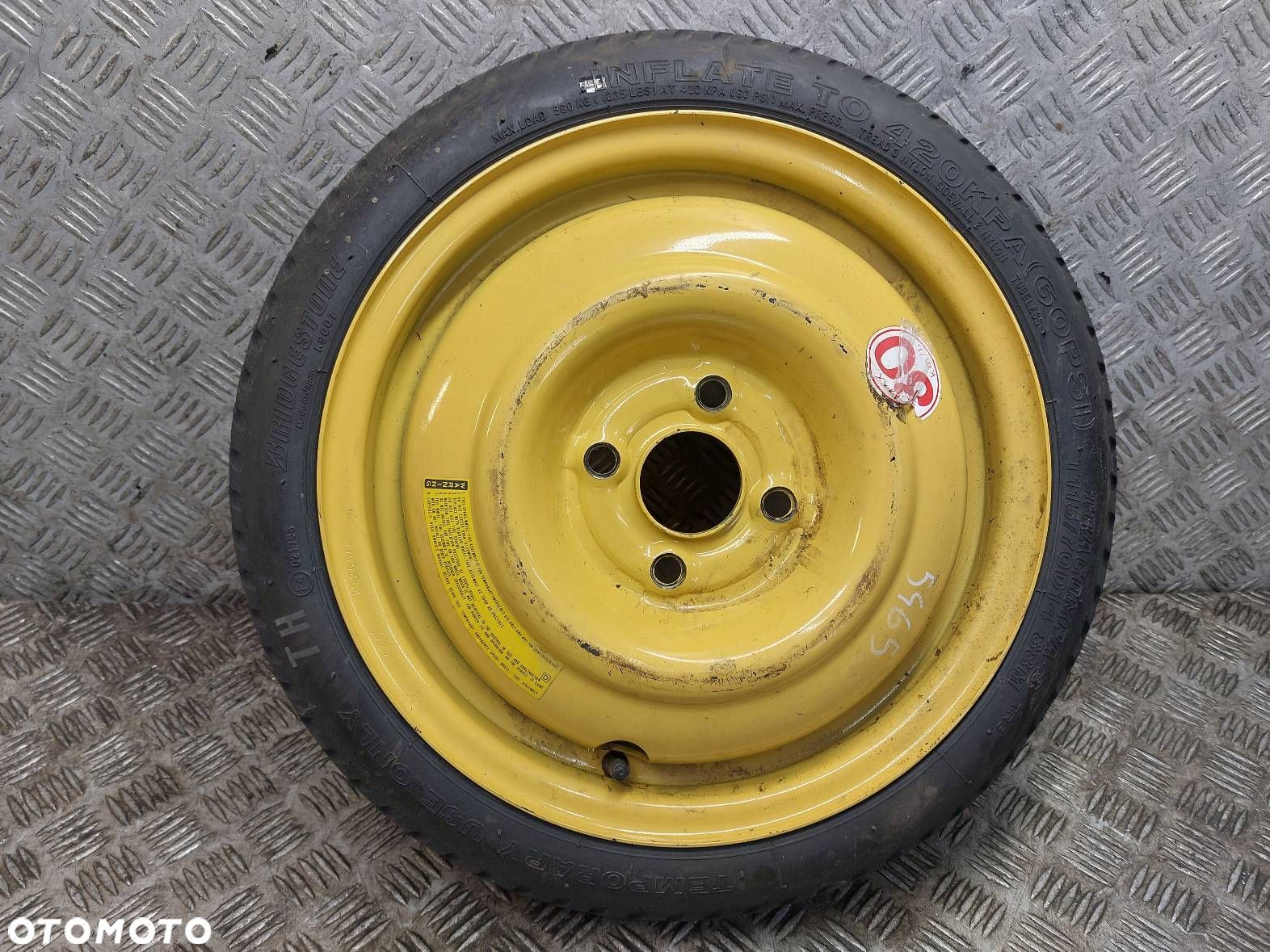 KOŁO FELGA OPONA DOJAZDÓWKA 4X100 4Jx14 FI56,1 115/70R14 HONDA CITY IV - 1