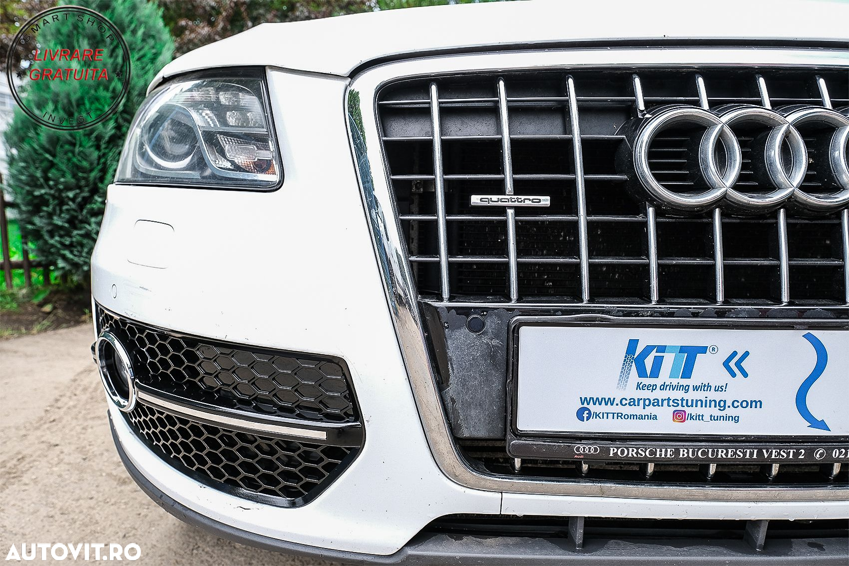 Grile Laterale Audi Q5 SUV 8R (2008-2011) RS Design Negru Lucios Chrome- livrare gratuita - 7