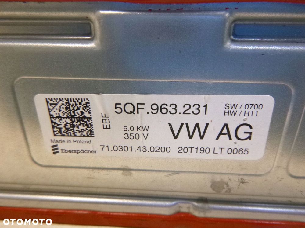 VW GTE AUDI E-TRON WYMIENNIK CIEPŁA OGRZEWANIA 5QF963231 NOWY - 6