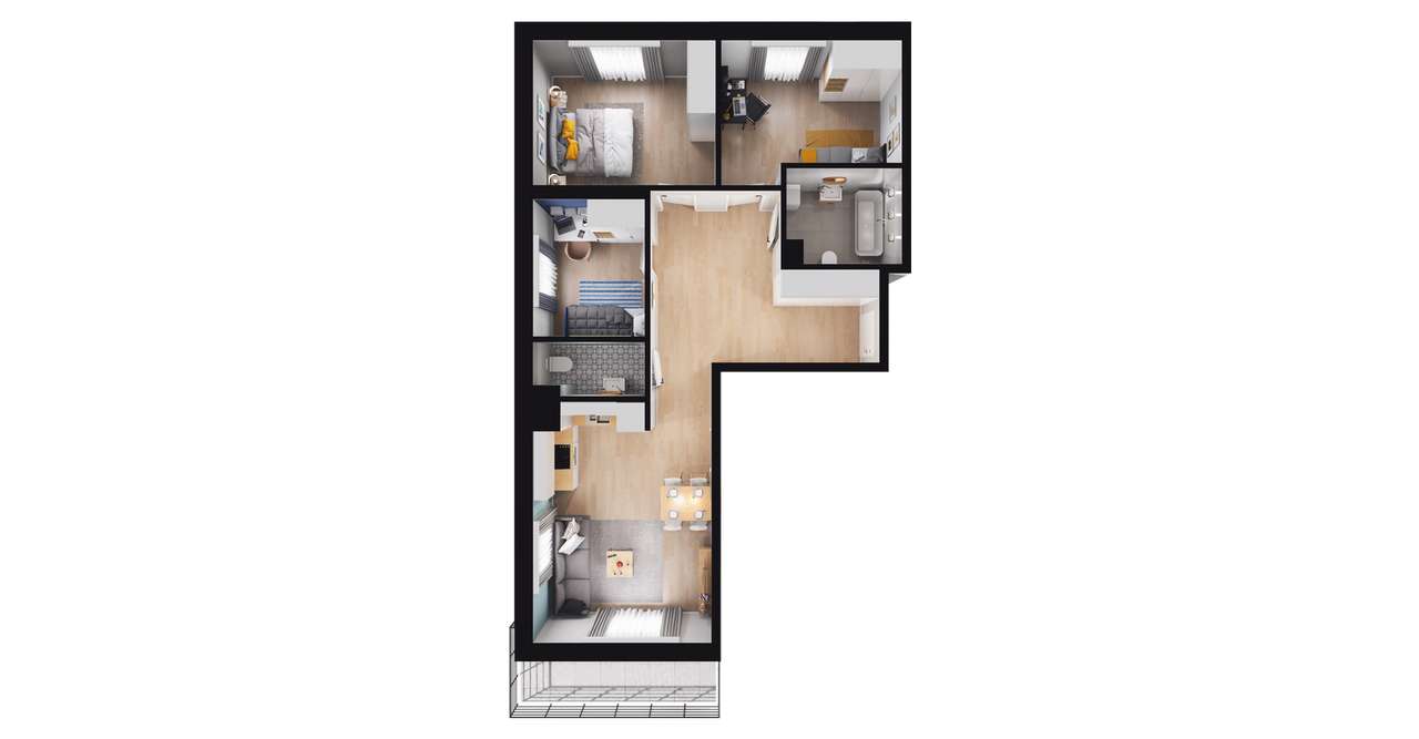 4-pokojowe mieszkanie 71m2 + balkon Bez Prowizji - Pełny obrazek: 2/13