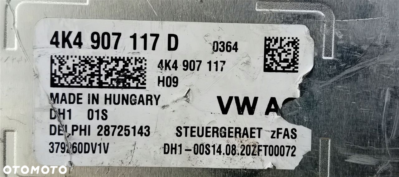 MODUŁ STEROWNIK KAMERY AUDI A6 C7 4K A7 A8 Q8 4K4907117D - 2