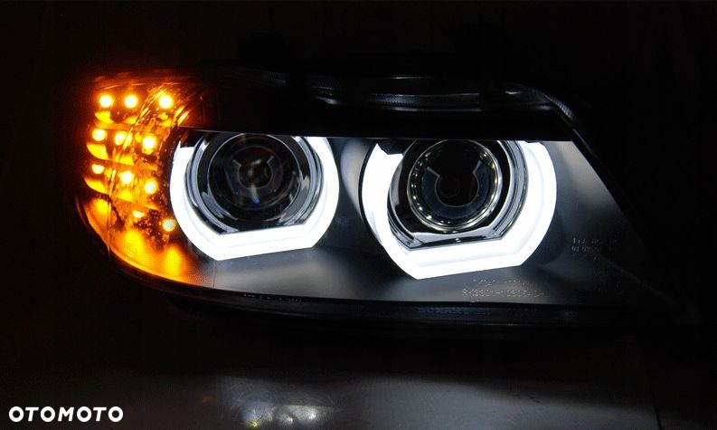 LAMPY LED XENON BMW E90 E91 09-11 DZIENNE RINGI 3D - 2