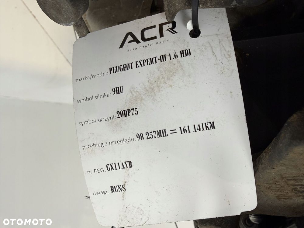 SILNIK 9HU Citroen Jumpy II Peugeot Expert Fiat Scudo 1.6 HDI MJ kompletny - 15