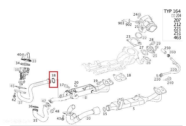 MERCEDES OM642 Uszczelka wymiennik ciepla EGR - 2