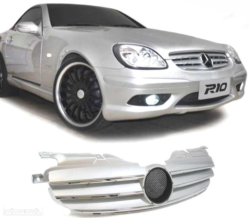 GRELHA FRONTAL MERCEDES SLK R170 96-04 LOOK SPORT PRATA CROMADO - 1