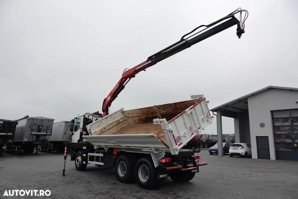 Renault C 380 / 6x4 / TIPPER 3 LATE + HDS FASSI F135 / HYDROBRA / EURO 6 / RADIO CONTROL / ROTATOR / BORDMATIC - 6