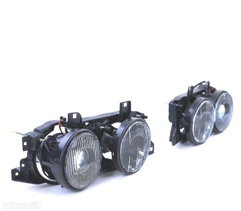 FARÓIS BMW E34 88-95 E32 86-94 FUNDO NEGRO - 4