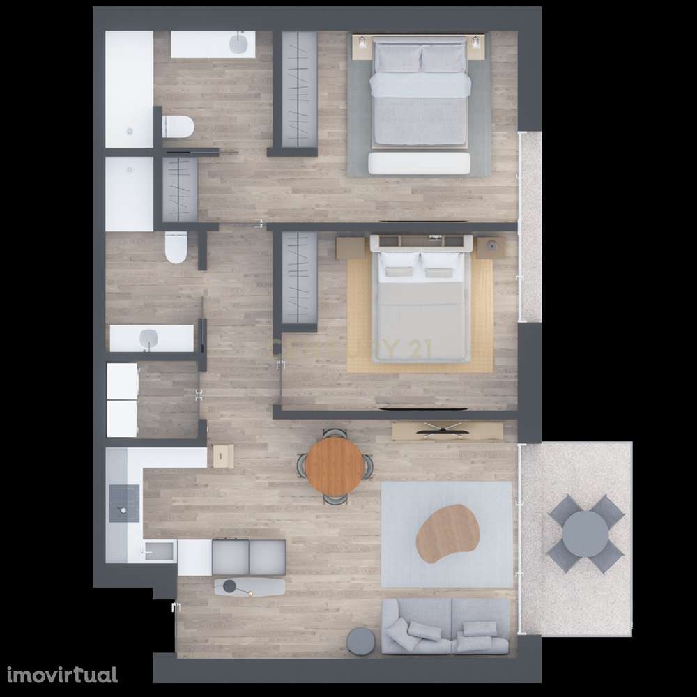 Gião Park – T2 NOVO com elevador, varanda, garagem e arrumos - Grande imagem: 4/15