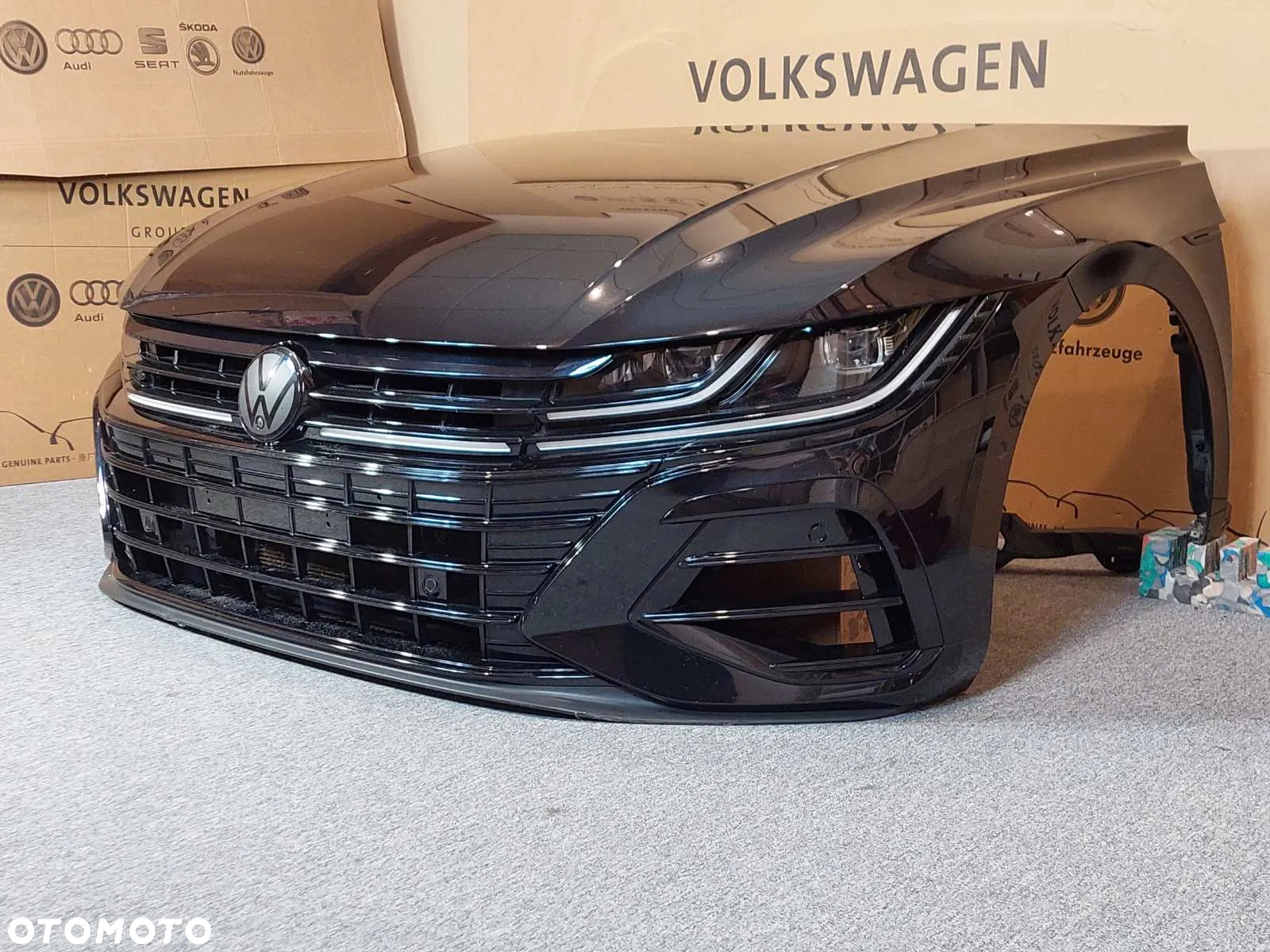 VW ARTEON R Model Lift 2021-2024 Kompletny przod Maska Zderzak Pas Lampy Blotniki - 2