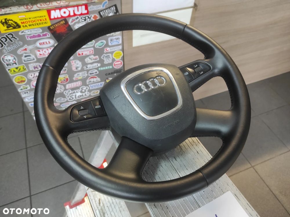 KIEROWNICA 4 RAMIENNA SKÓRZANA SKÓRA MULTIFUNKCJA S LINE AUDI A3 8P A4 B6 B7 A5 8T A6 C6 Q5 8R Q7 4L WYSYŁKA !!!!! - 3