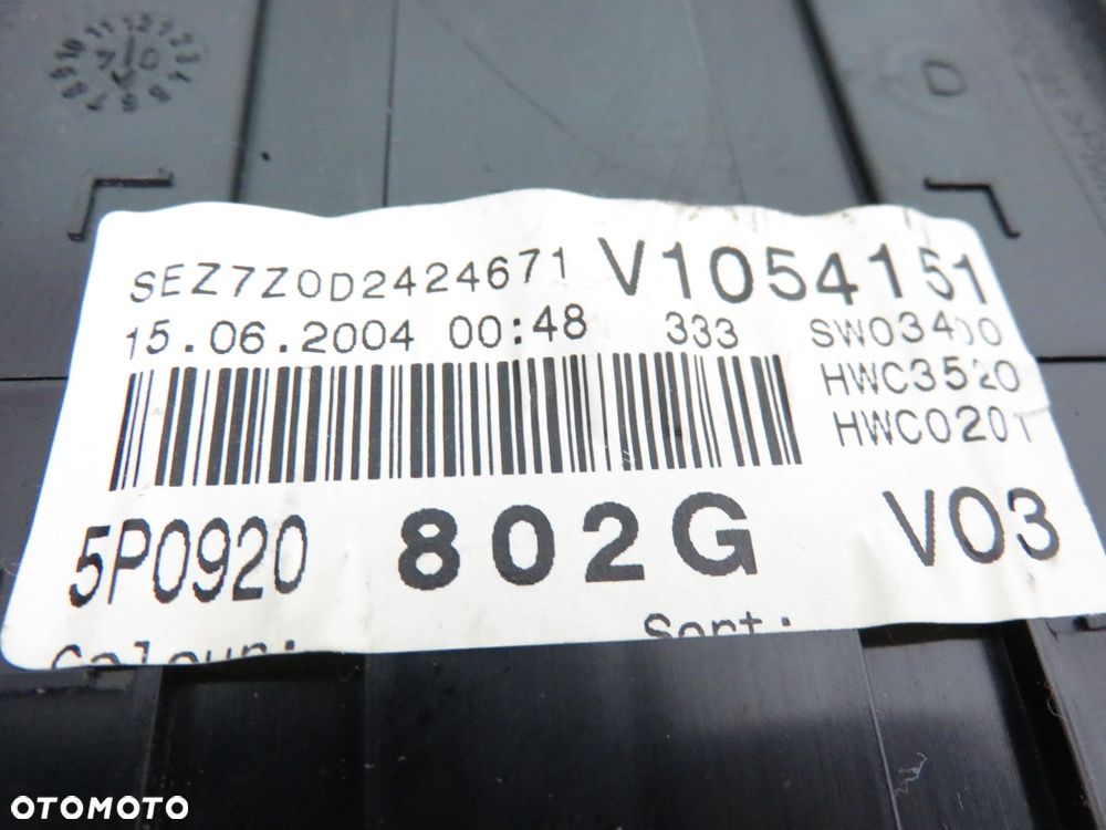 LICZNIK SEAT ALTEA 1.9 TDI 5P0920802G 110080279004 - 3