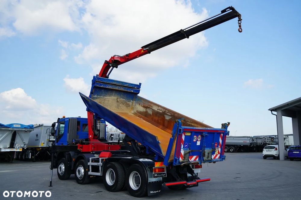 Iveco TRAKKER 410 EEV / 8X4 / Wywrotka 2 STRONNA / HYDROBURTA / BORDMATIC / HDS HMF 1730 K2 / EURO 5 EEV - 4