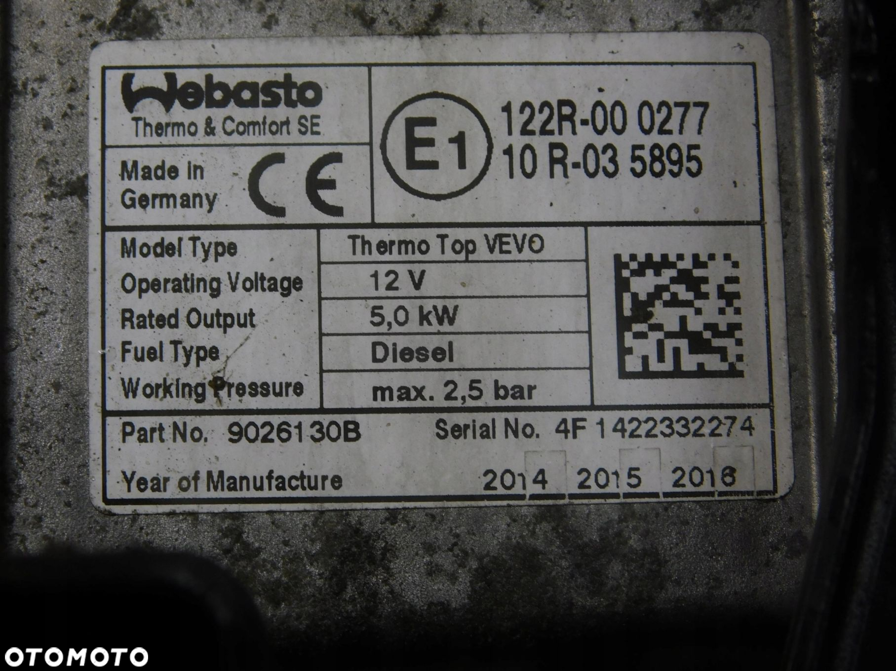 7N0815065T Thermo Top Vevo Webasto Vw Sharan Ii 2010-2022 - 2
