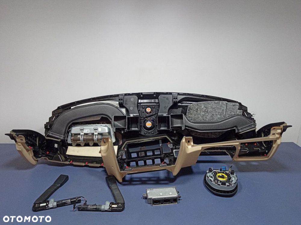 BMW 5 F10 F11 DESKA ROZDZIELCZA KOMPLET NAPINACZE AIRBAGI LEDER DAKOTA - 3