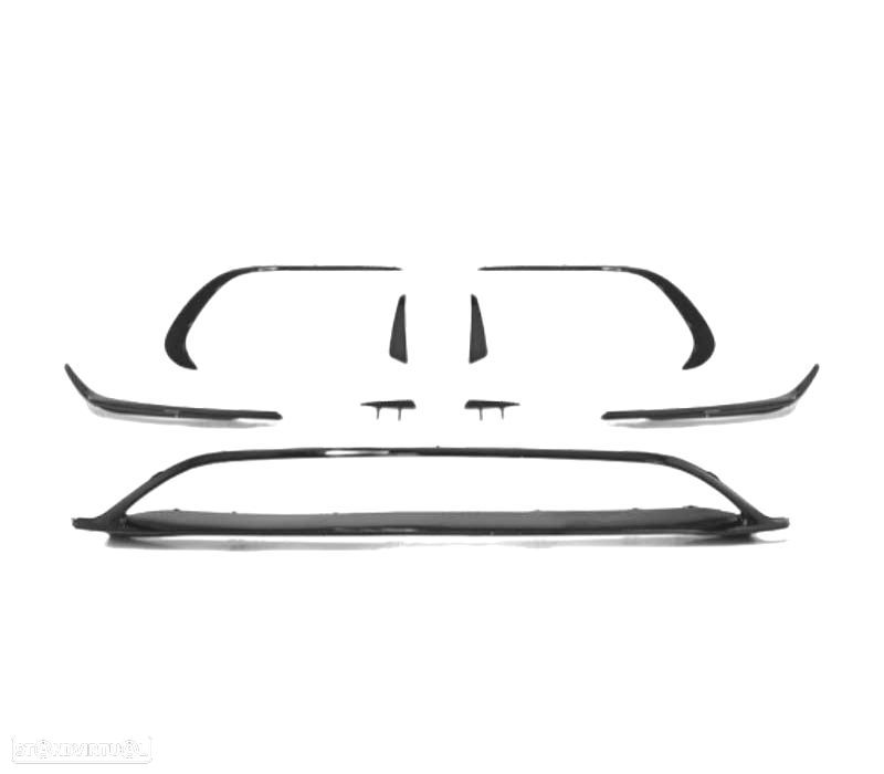 SPOILER LIP FRONTAL MERCEDES W176 LOOK AMG A45 16-18 PRETO BRILHANTE - 3