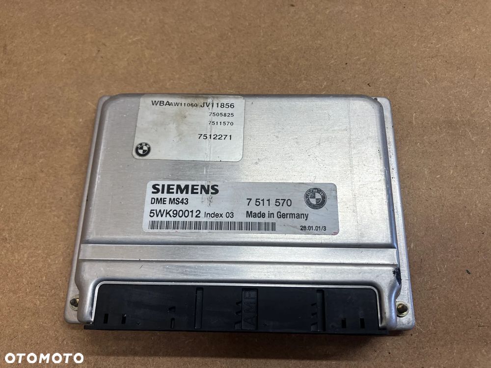 KOMPUTER STEROWNIK SILNIKA BMW E46 E39 M54 MS43 DME 7511570 - 1