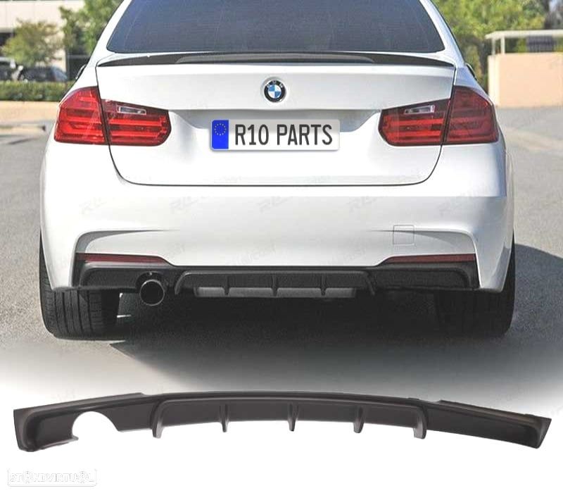 DIFUSOR TRASEIRO BMW F30 F31 LOOK M PERFORMANCE PRETO - 1