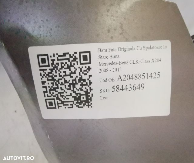Bara Fata Originala Cu Spalatoare In Stare Buna Mercedes-Benz GLK-Clas - 8