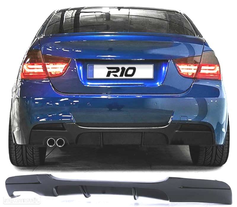 DIFUSOR BMW E90 05-12 LOOK M PRETO BRILHANTE - 1