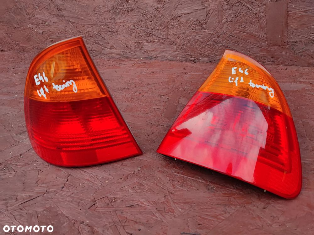 BMW E46 ORYGINALNE LAMPY TYŁ DO NADWOZIA TOURING / KOMBI Z POMARAŃCZOWYM KIERUNKIEM LEWA / PRAWA O NR. 6 928 385 / 8 368 757 OEM - 2