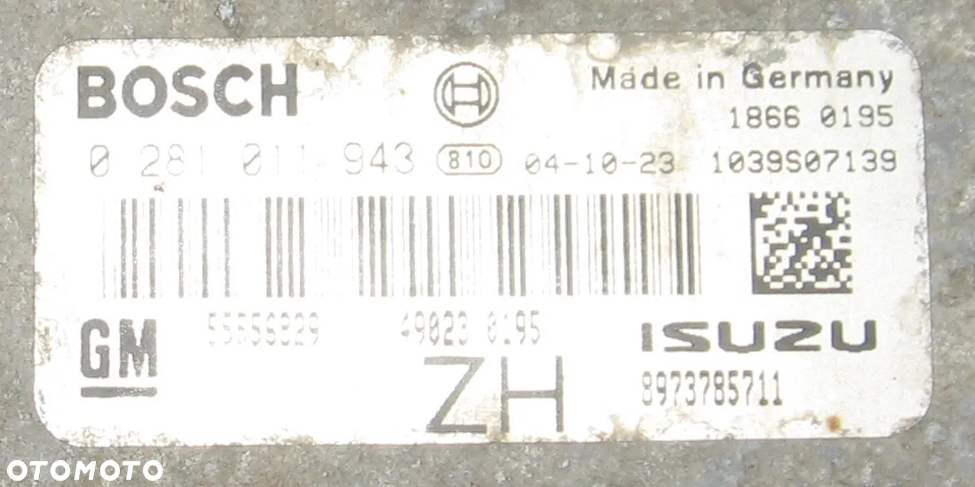 sterownik silnika ASTRA III H 1.7 CDTI  55556829 - 2