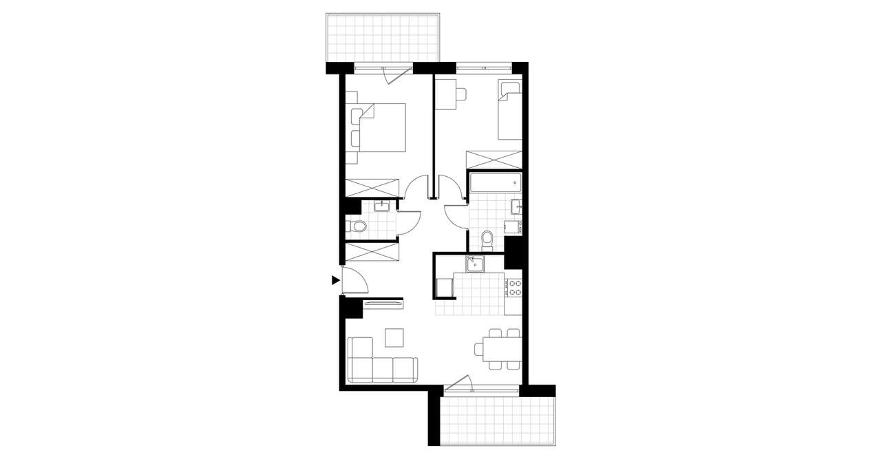 3-pokojowe mieszkanie 57m2 + balkon - Pełny obrazek: 2/14