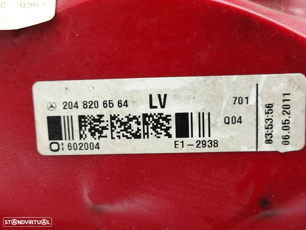 Farolins Tras Traseiros Esquerdo Direito Originais LED Mercedes Benz Classe C W204 Facelift Carrinha Station 2048206564 2048206264 2007 - 2014 - 9
