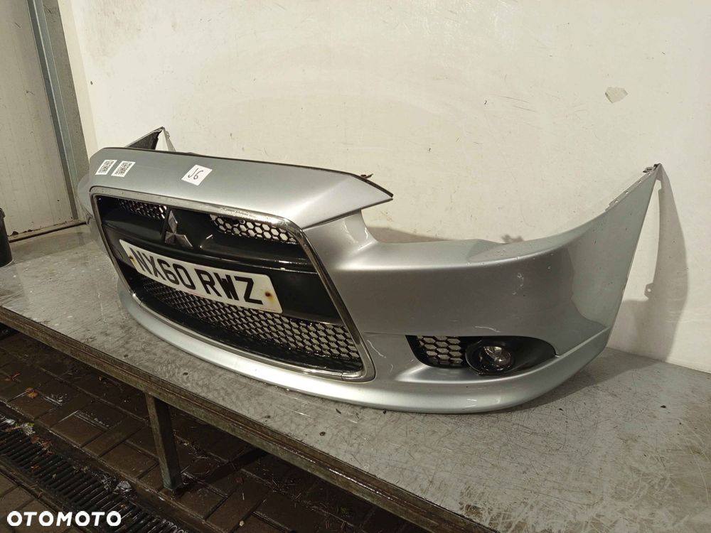 + ZDERZAK PRZÓD PRZEDNI MITSUBISHI LANCER 8 VIII SZARY SREBRNY HALOGENY - 2