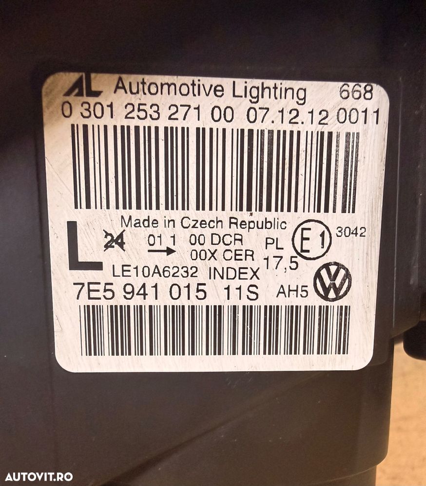 Far bixenon complet VW TRANSPORTER 4 multivan facelift an 2012 cod 7E5941015 si 7E5941016 stare f. buna - 11