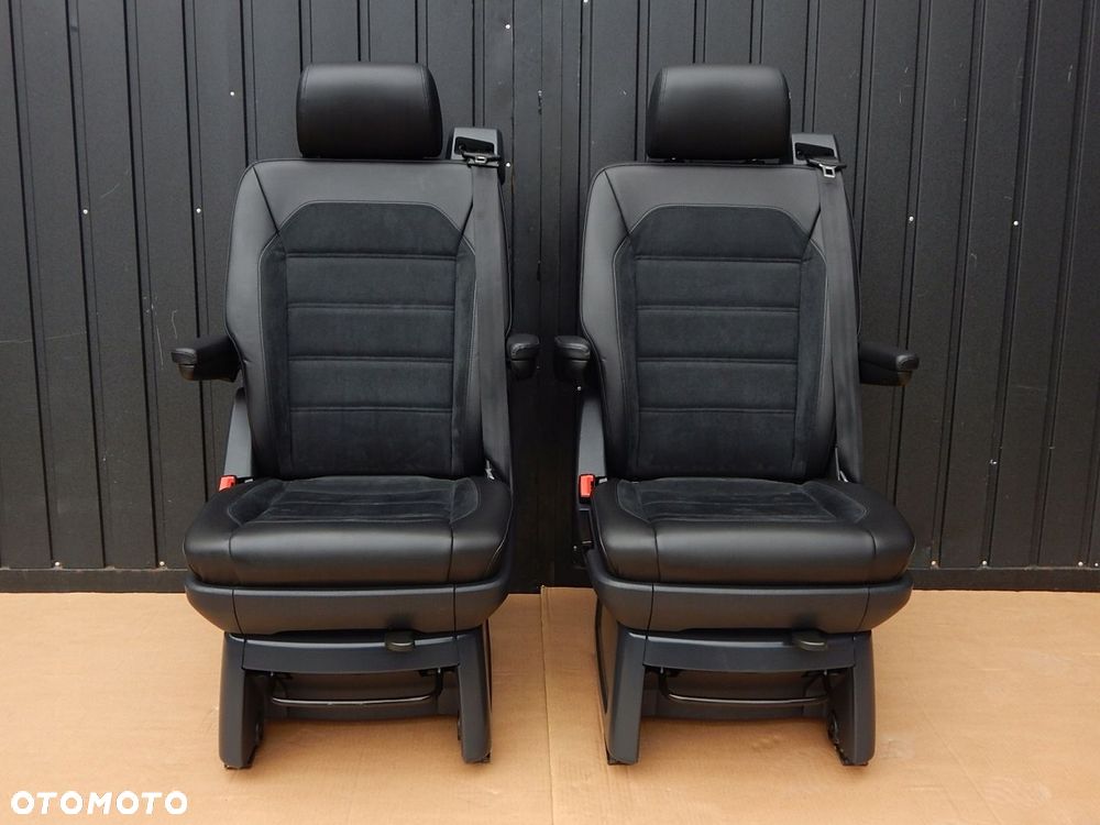 VW T6 T6.1 MULTIVAN CALIFORNIA fotel OBROTOWY SKÓRA ALCANTARA CZARNA