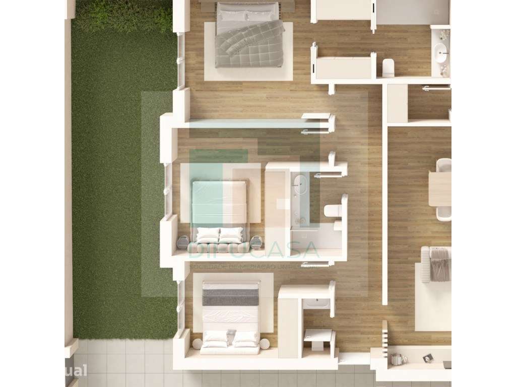 Moradia Geminada Térrea T3 com Piscina e Churrasqueira - Grande imagem: 3/5