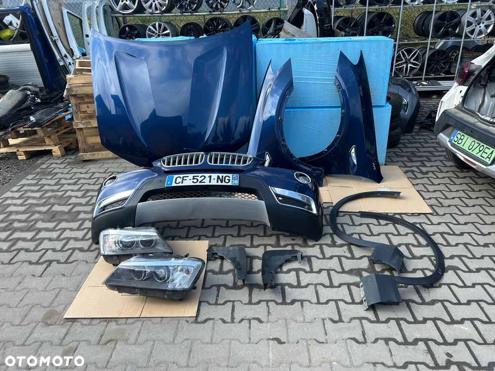 Bmw x3 f25 maska błotnik lewy prawy A76/5 pas przedni kompletny 3.0 D zderzak przód lampy bi-xenon - 1