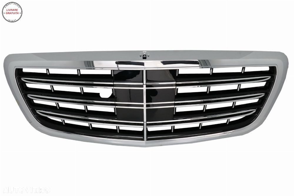 Grila Centrala Mercedes S-Class W222 (2014-2020) S63 S65 Design Crom- livrare gratuita - 1
