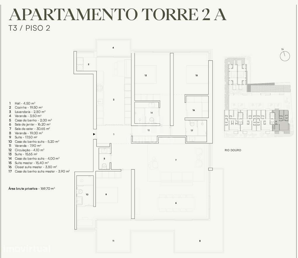 Apartamento T3com terraço em empreendimento de luxo no Campo Alegre, P - Grande imagem: 2/24