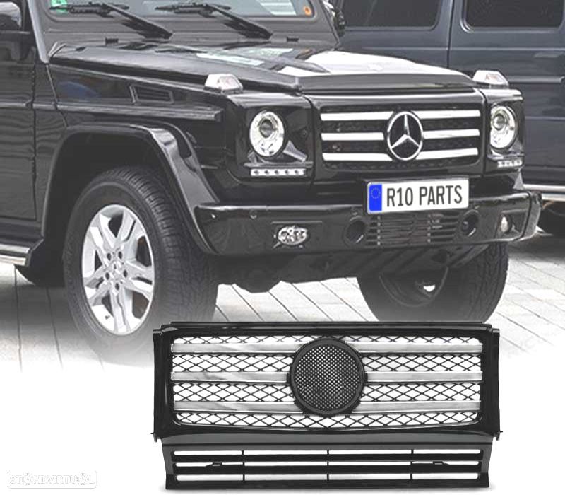 GRELHA MERCEDES W463 90-12 PRETO CROMADO - 1