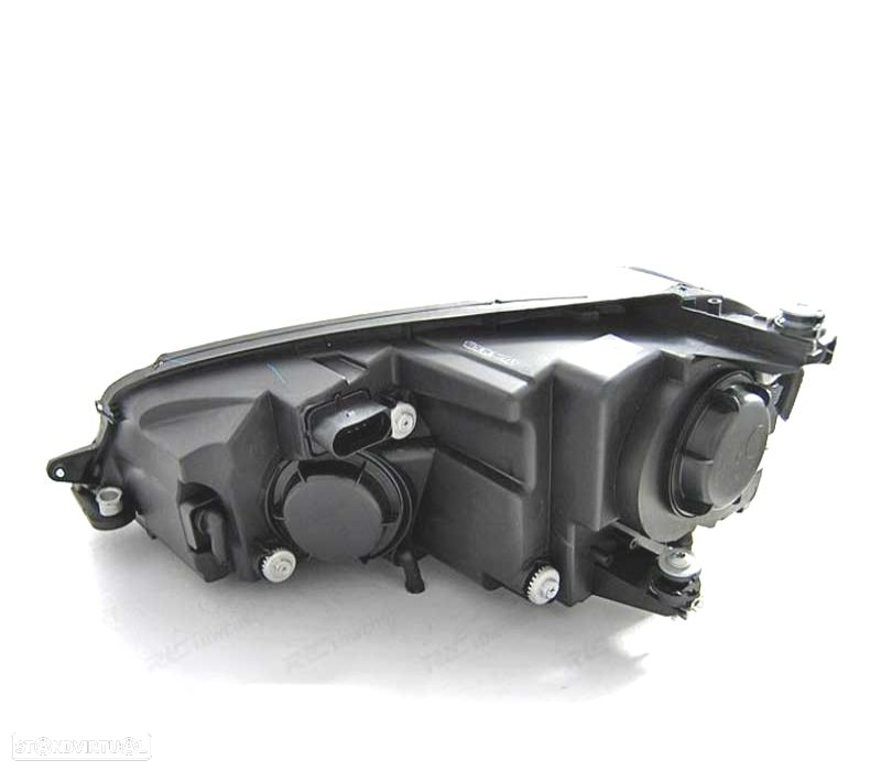FARÓIS VOLKSWAGEN VW GOLF MK7 12-17 U-TYPE DRL DINAMICOS PRETO LINHA VERMELHA - 2