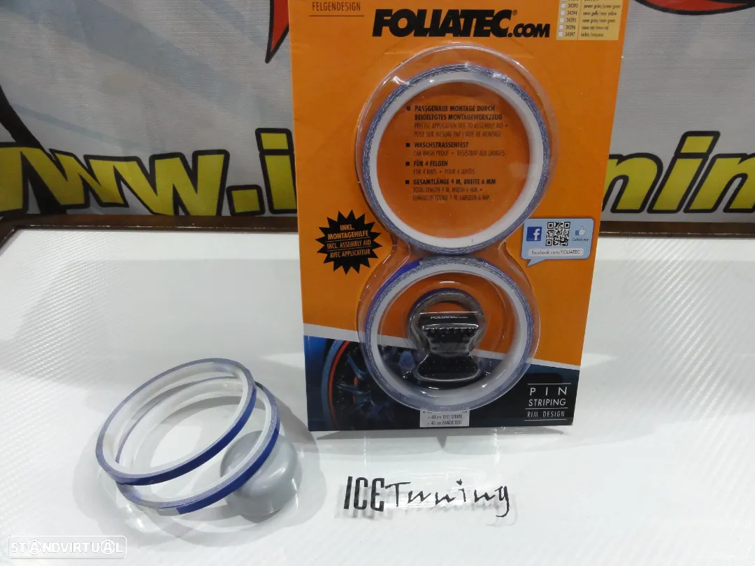 Fita para jantes foliatec em VERMELHO, VERMELHO NEON,LARANJA, AZUL RACING, AZUL TURQUESA, BRANCO, VERDE, VERDE NEON, ROSA, LARANJA, AMARELO, AMARELO NEON, AZUL GT - 10