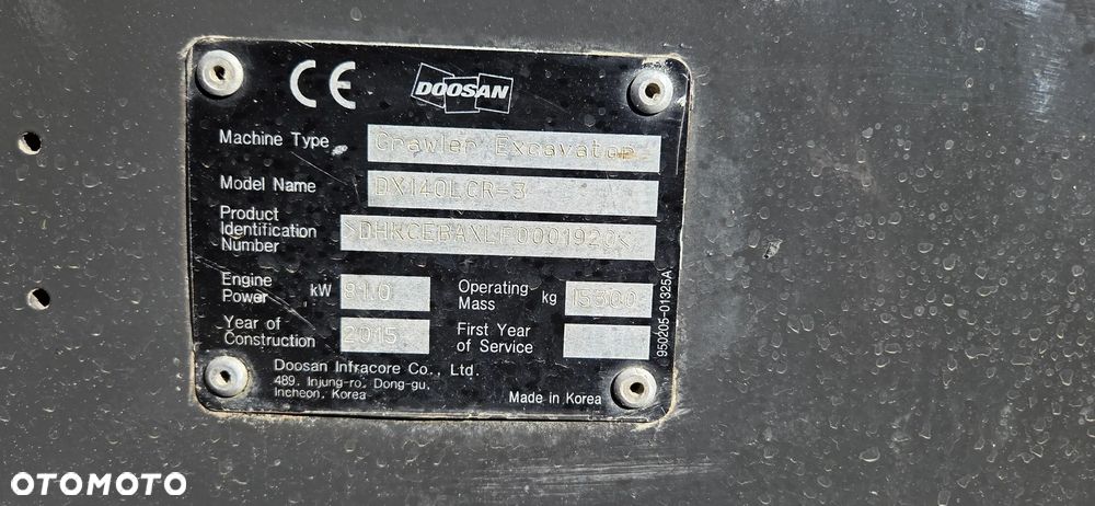 Doosan <<Doosan DX140LCR, 2015r, pług, ramie 3xłamane, 2 łyżki, z Niemiec!>> - 14