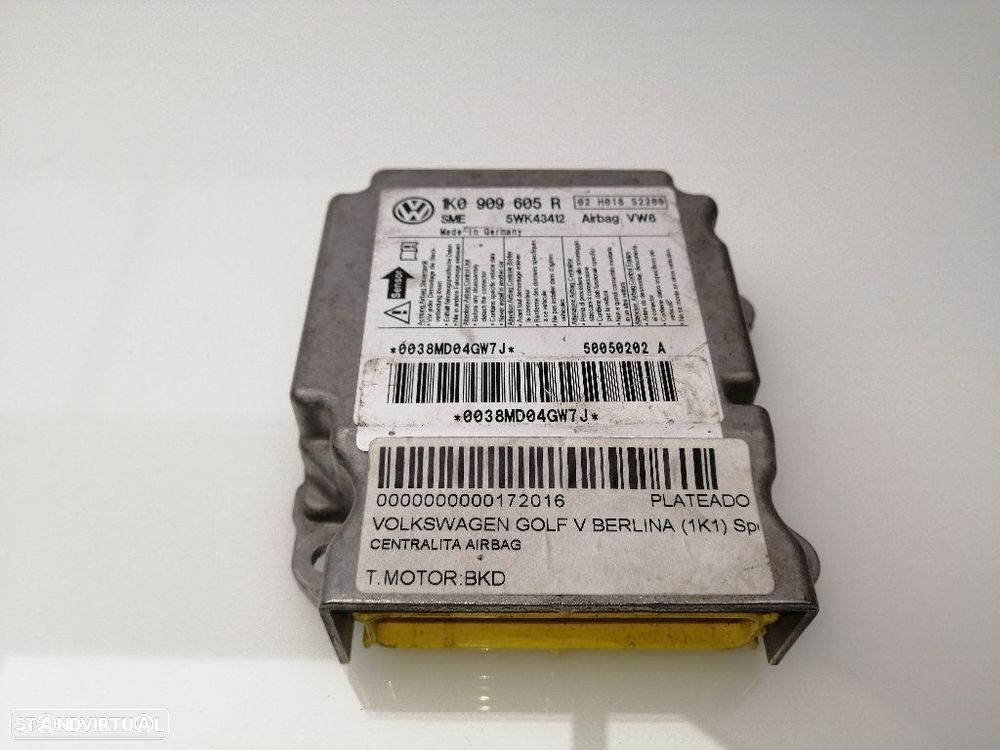 CENTRALINA AIRBAG VOLKSWAGEN GOLF V 2004 -1K0909605R 5WK43412 - 4
