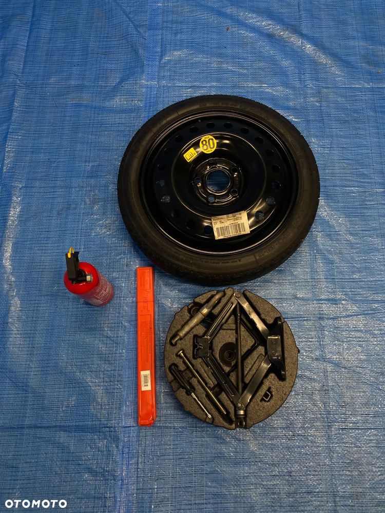 KOŁO ZAPASOWE DOJAZDOWE 17" 5x120 67,1mm OPEL INSIGNIA A KOMPLET ZESTAW NAPRAWCZY LEWAREK GAŚNICA TRÓJKĄT OPONA CONTINENTAL T125/70R17  RT13235015 - 3