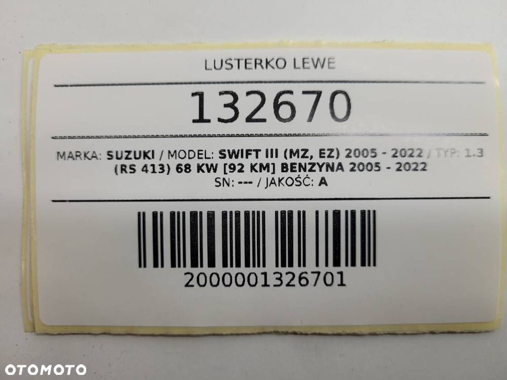 LUSTERKO LEWE 5 PIN SUZUKI SWIFT III MK6 HB EUROPA - 13