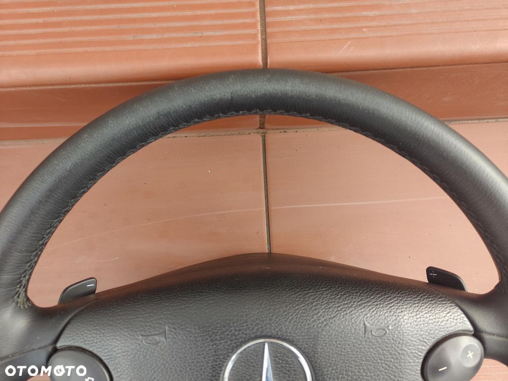 MERCEDES W209 CLK W211 LIFT W219 CLS KIEROWNICA czarna Skórzana Łopatki - 5