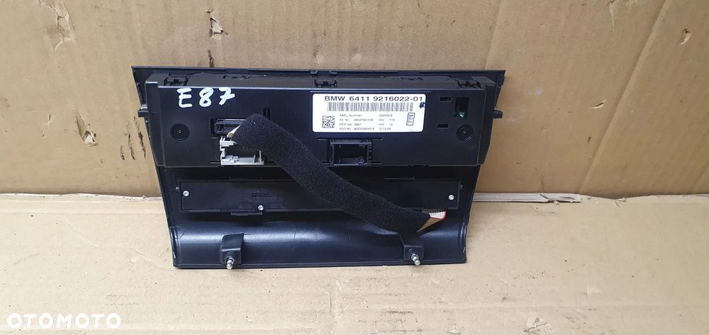 Panel nawiewu powietrza klimatyzacji grzania foteli BMW I E81 E87 9216022 - 6