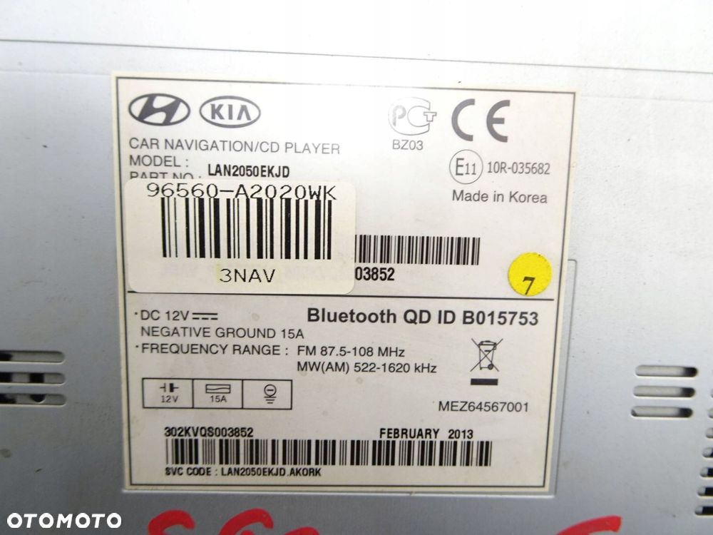 radio cd kia pro ceed ii 96560a2020wk - 10