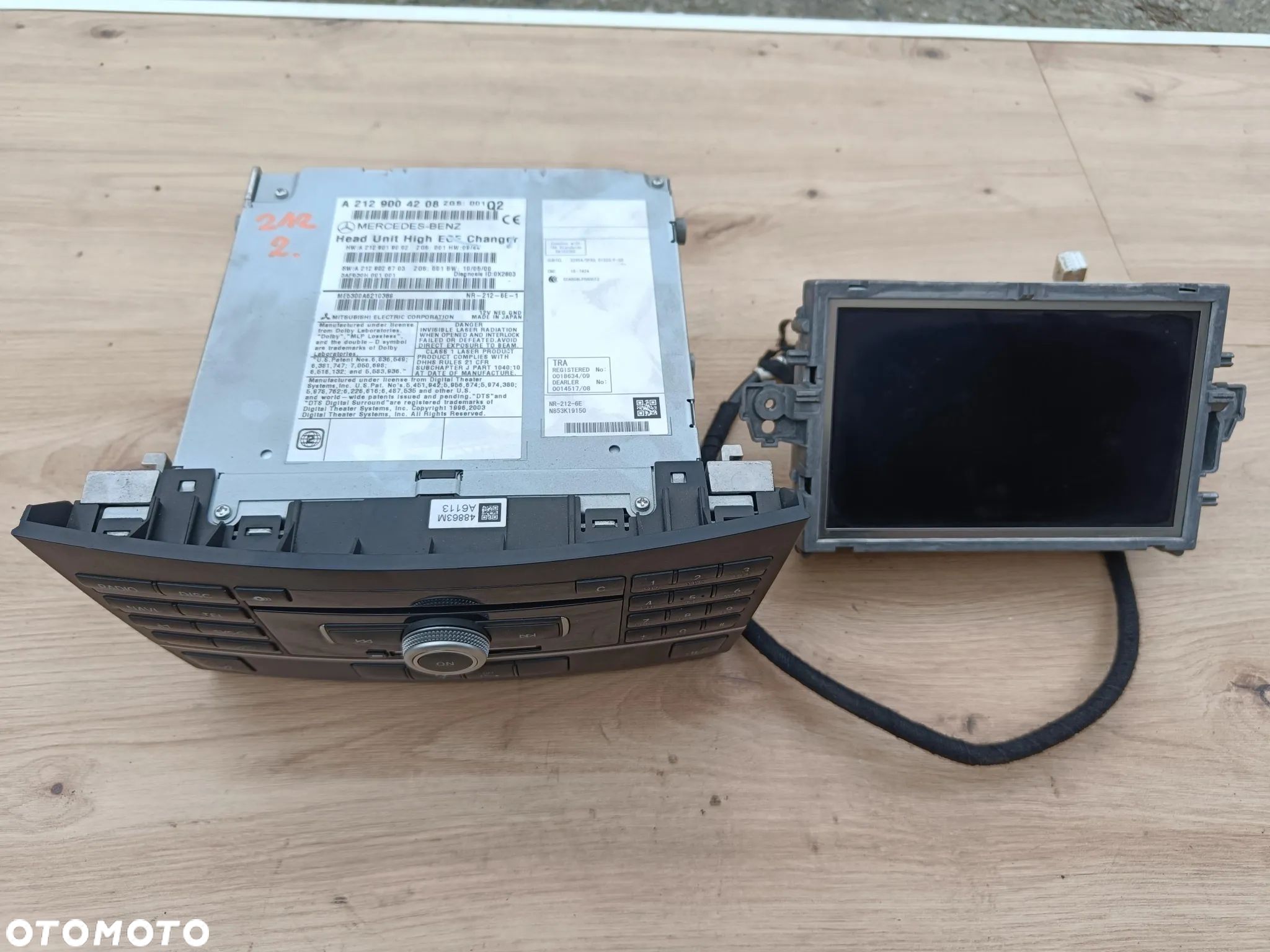 MERCEDES W207 W212 RADIO COMAND ZMIENIARKA DVD APS NAVI EKRAN KOMPLET A2129004208 - 1