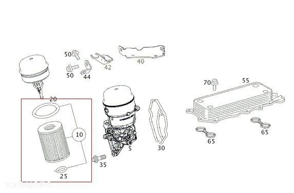 MERCEDES WIELE MODELI Filtr oleju z uszelka ORYGINALNE ELEMENTY OE - 5