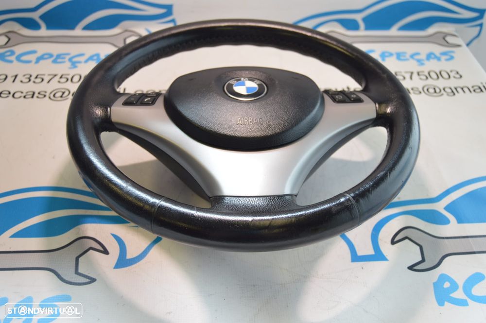 VOLANTE GUIADOR COMPLETO BMW SERIE 3 E90 3 SERIE 3 E91 E92 E93 X1 E84 SERIE 1 E81 E82 E87 E88 PELE AIRBAG COMANDOS MULTIFUNÇÕES CONTROLO - 3